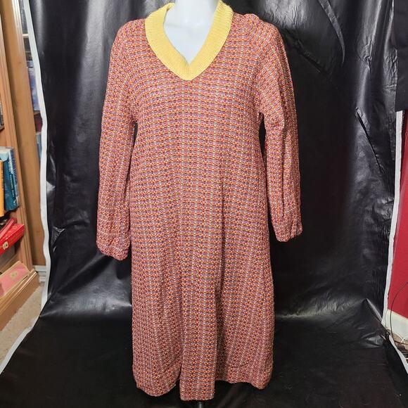 Handmade Dresses & Skirts - Vintage 70s handmade rainbow Knit A Line Dress size large